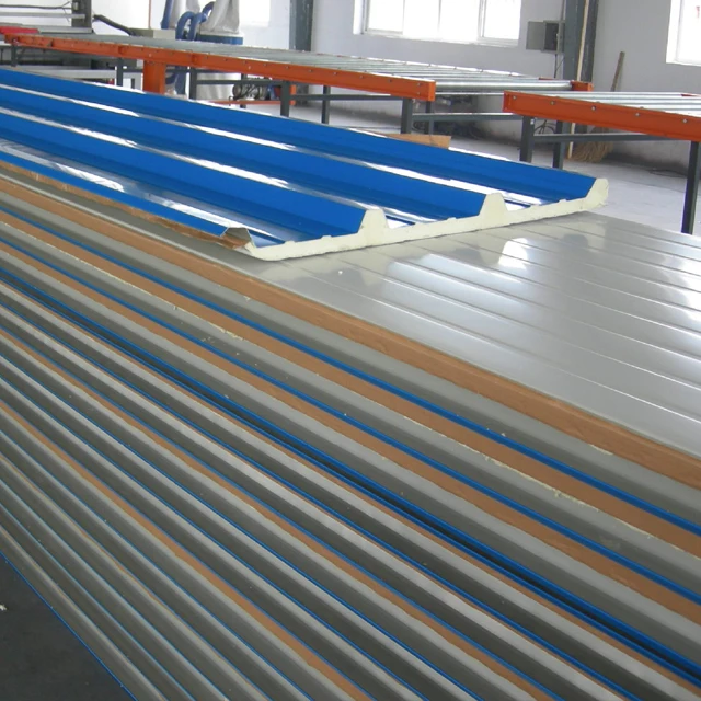 Automatic continuous line for sandwich panel rock wool