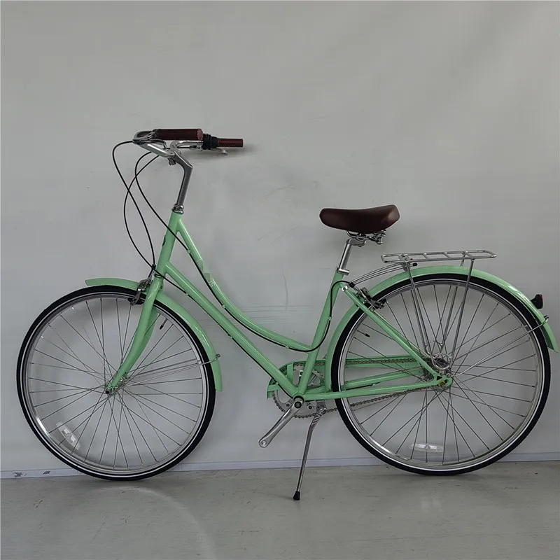 USA Canada market green color 3 speed step through adults bicycle for women ladies city cruiser bike