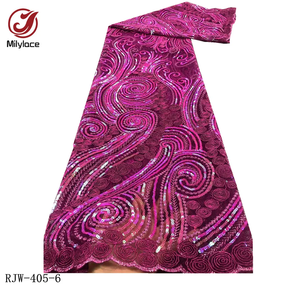 Beautiful Glitter Nigerian Women Dresses Materials Embroidery Sequin Lace