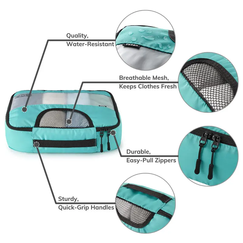 Storage Bag Set Waterproof Travel Luggage Suitcase 6 Pieces Portable Luggage Packing Cubes For Suitcases Carry On