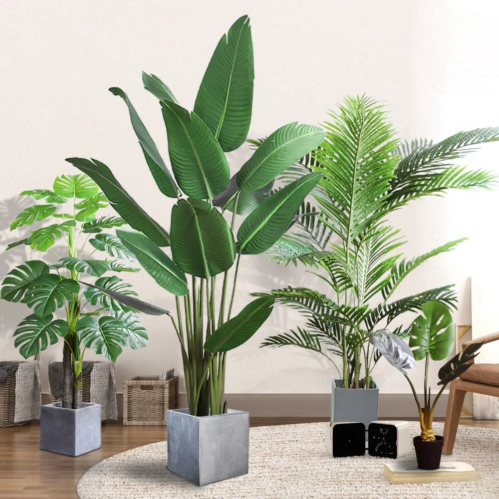 
artificial plant bonsai plastic greenery palm tree faux areca plant artificial tree 