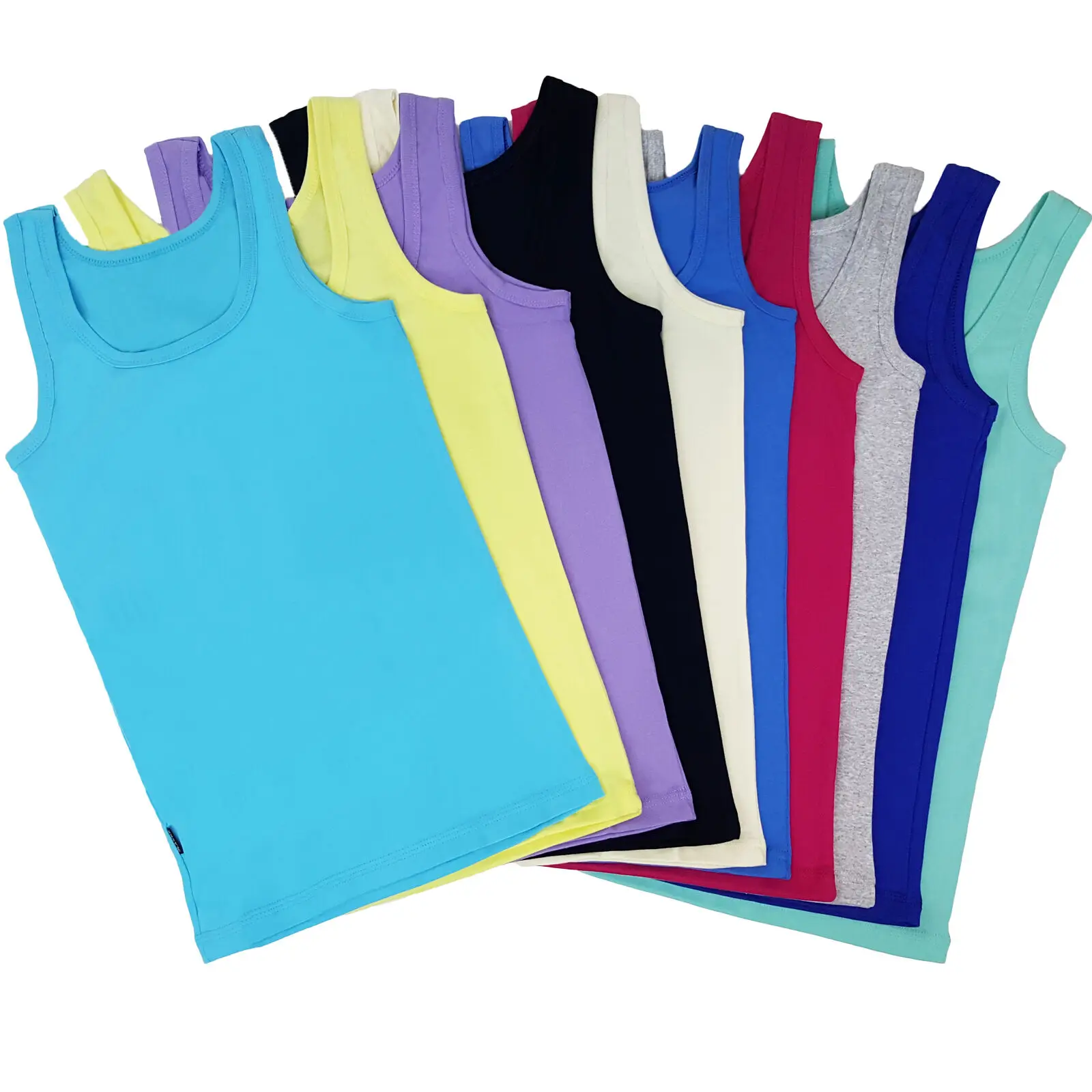 Hot sale multi color blank trendy crop top organic cotton custom female tank top