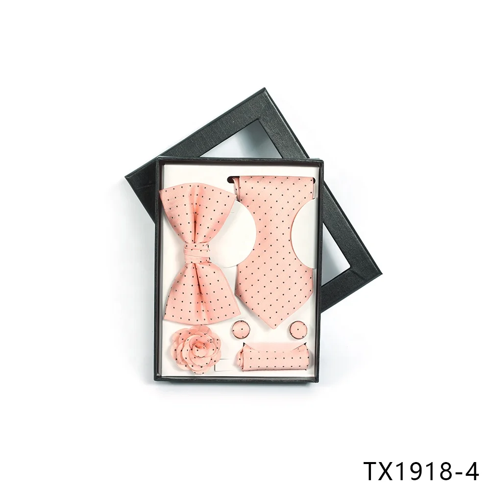 Индивидуальный мужской свадебный красный Шелковый галстук-бабочка в горошек и карманный квадратный набор