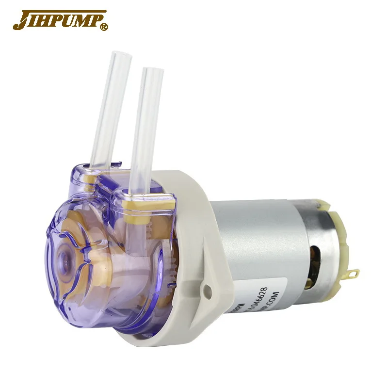 JIHPUMP двигатель постоянного тока мини микро лучшая трубка перистальтический насос скорость потока купить водяную жидкость заполнение дозирующие насосы