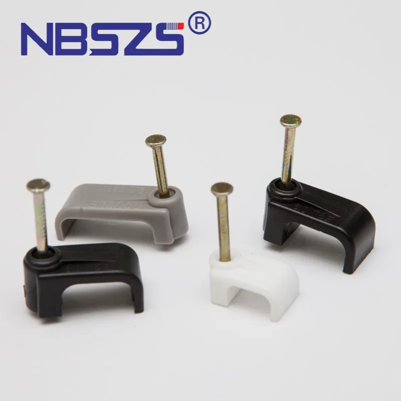 Plastic PE nail adjustable nylon cable fixing clip holder wire fixed clips circle cable clips