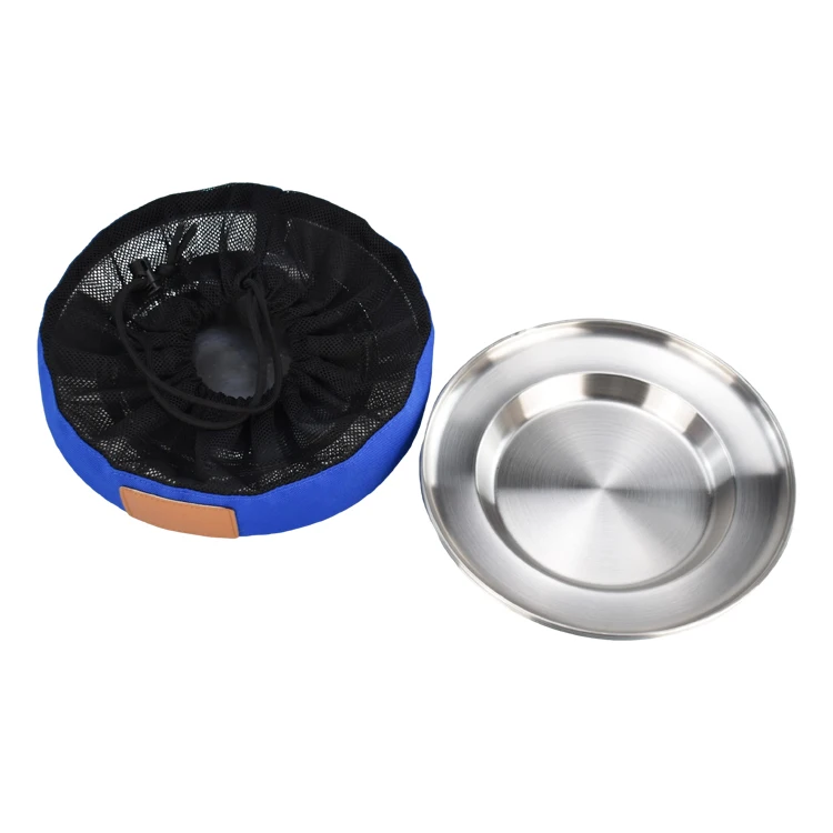 10inch 26cm Camping Picnic Outdoor Stainless Steel Camping Plates Meat Salad Plates Steak Serving Dishes