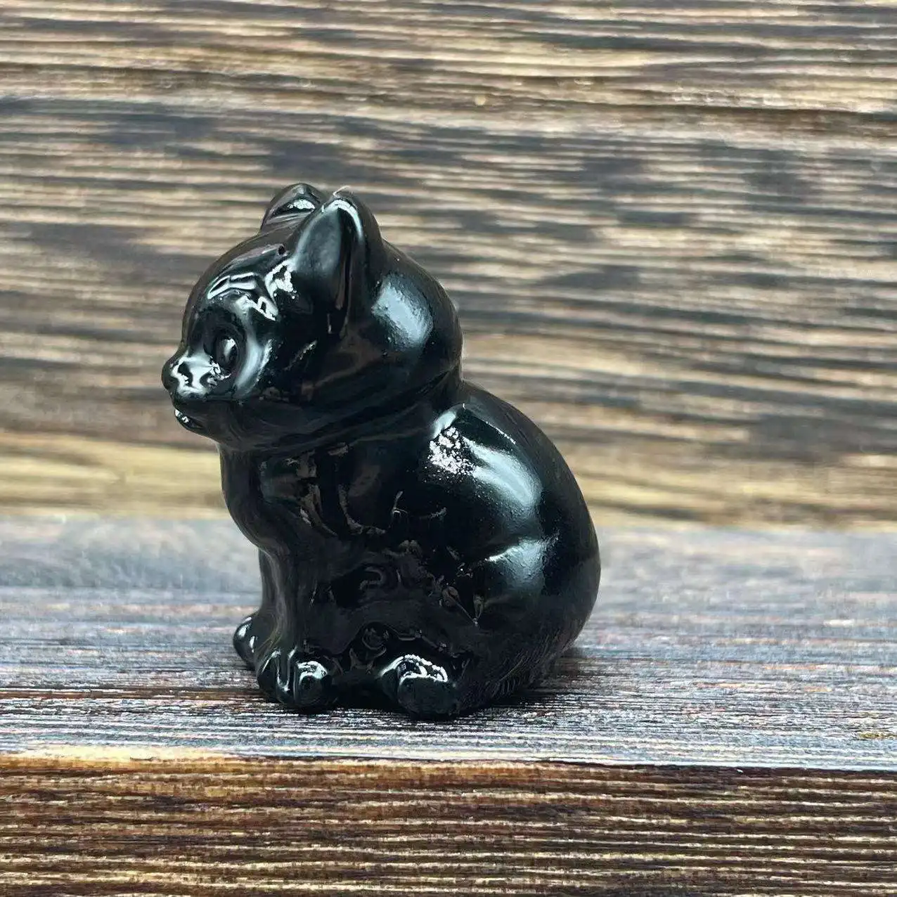 ODM OEM Mini Crystal Tumble Stones Cat Figurine Statue Hand Carved Gem Lucky Cat Spirit Reiki Healing Natural Crystal Stone
