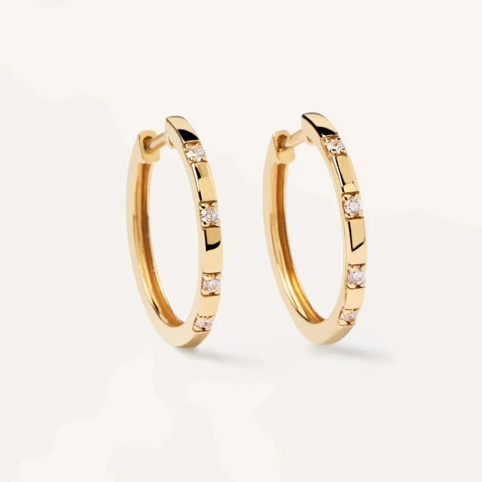 Custom Fashion Glamour Minimalist Zirconia High Jewelry 18k Gold Plated 925 Sterling Silver Diamond Encrusted Hoop Hug Earrings