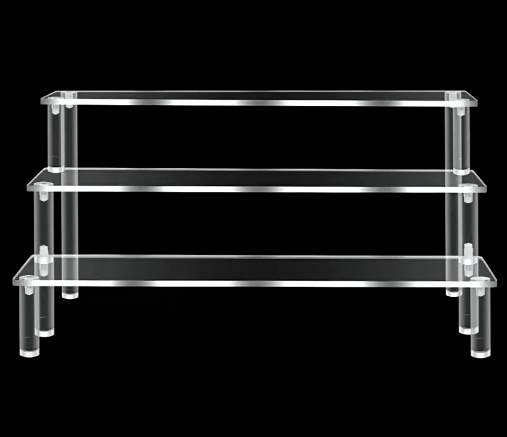 Clear Acrylic Display Step Riser Display Stand For Funko Pop Figures Cupcake Cosmetic Nail Polish Clay Figurine Jewelry