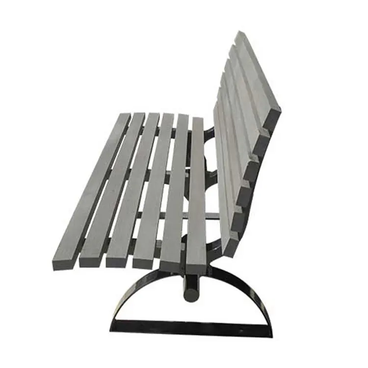 heavy duty grey tall japanese wooden outdoor garden park bench with steel frame