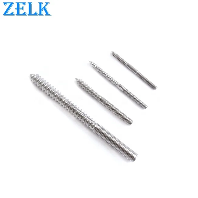 Rigging Screw SS304 316 Stainless Steel Double Thread Ended Wooden Machine Dual Thread Screw Stud