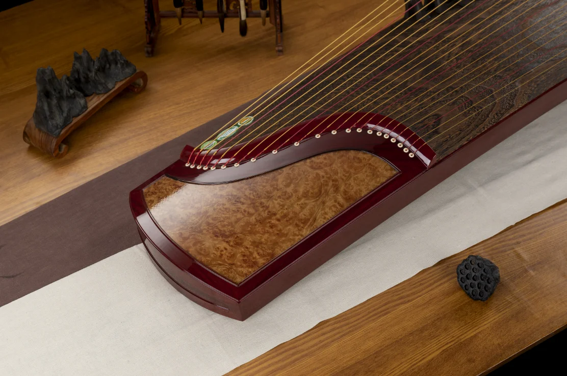 Traditional 21-String Guzheng Golden Autumn Series Chinese Zither Piano-Type Musical Instrument for Recording