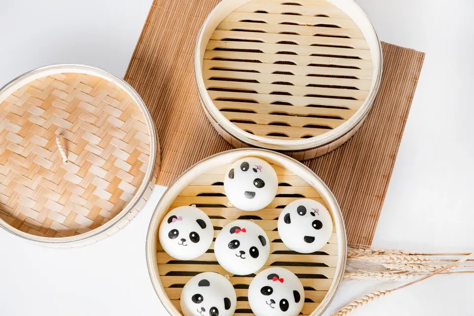 Handmade Bambus Basket With Stainless Steel wooden steamer 10Inch Cookware organic Bamboo Steamer Sets For Restaurant