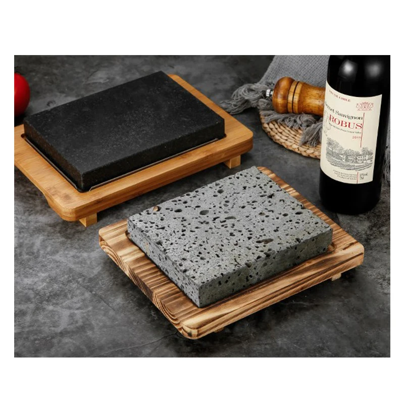 Rectangular stone plate Lava stone mineral stone bowls picnic bowl Korean hot cookers and pans for cooking Dinner plate