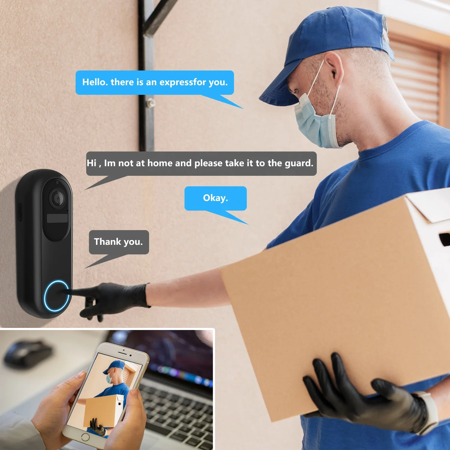 Hot Selling video doorbell high quality cheapest price 1080p full hd waterproof wifi video camera doorbell
