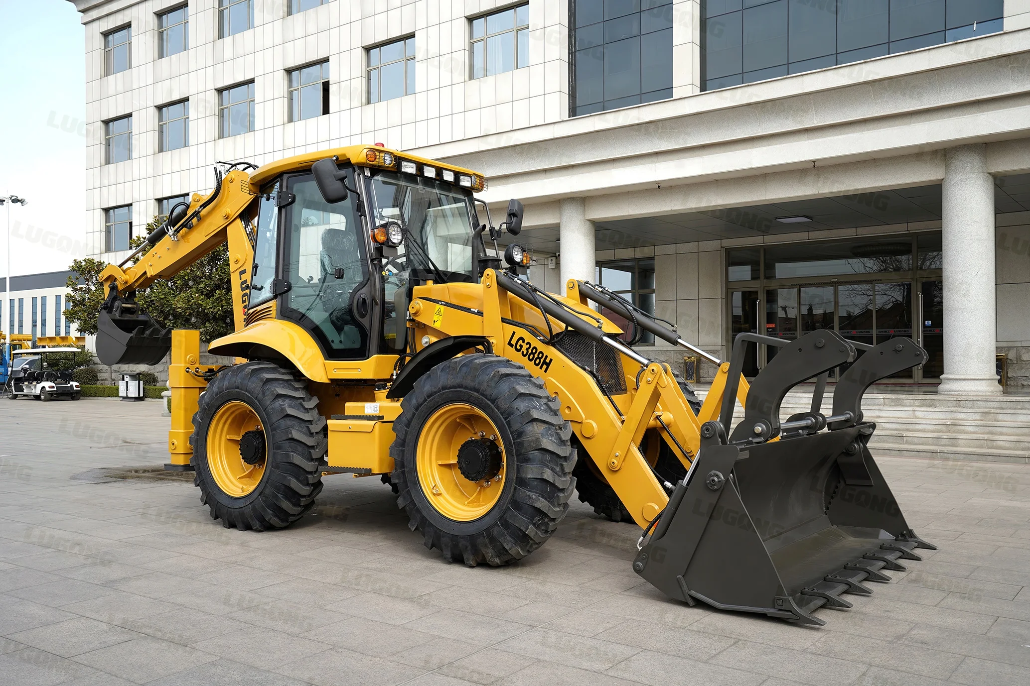 LUGONG LG388H mini front end loader multi function small wheel backhoe loader for sale