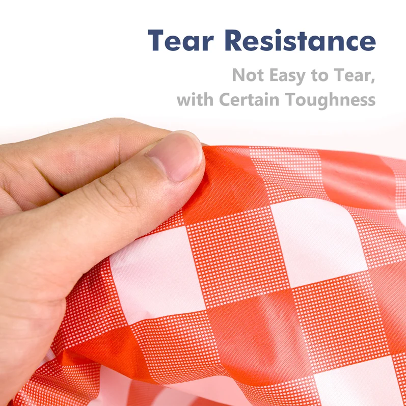 6 Pack Heavy Duty Solid PEVA 54*108 Inch  Red and White Plaid Disposable Thick Plastic Party Tablecloth