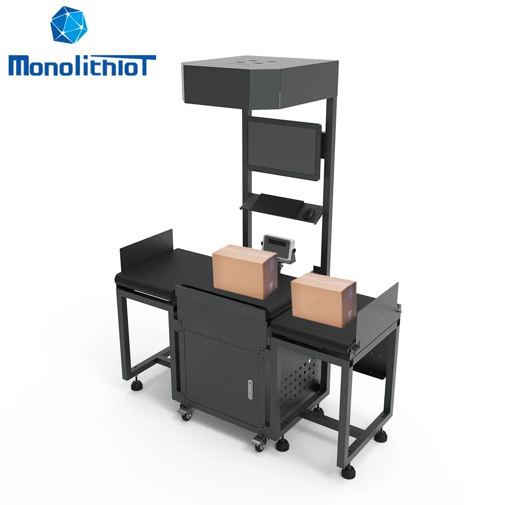 MonolithIoT Logistics Express Warehouse Parcel Belt Scale Dimension Weight Scan DWS Machine