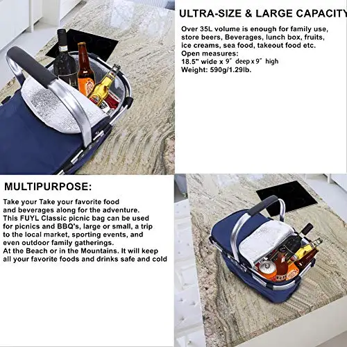 Soft Insulated Picnic Family cool bag Factory Customized Leakproof Waterproof Picnic Basket With Cooler bag