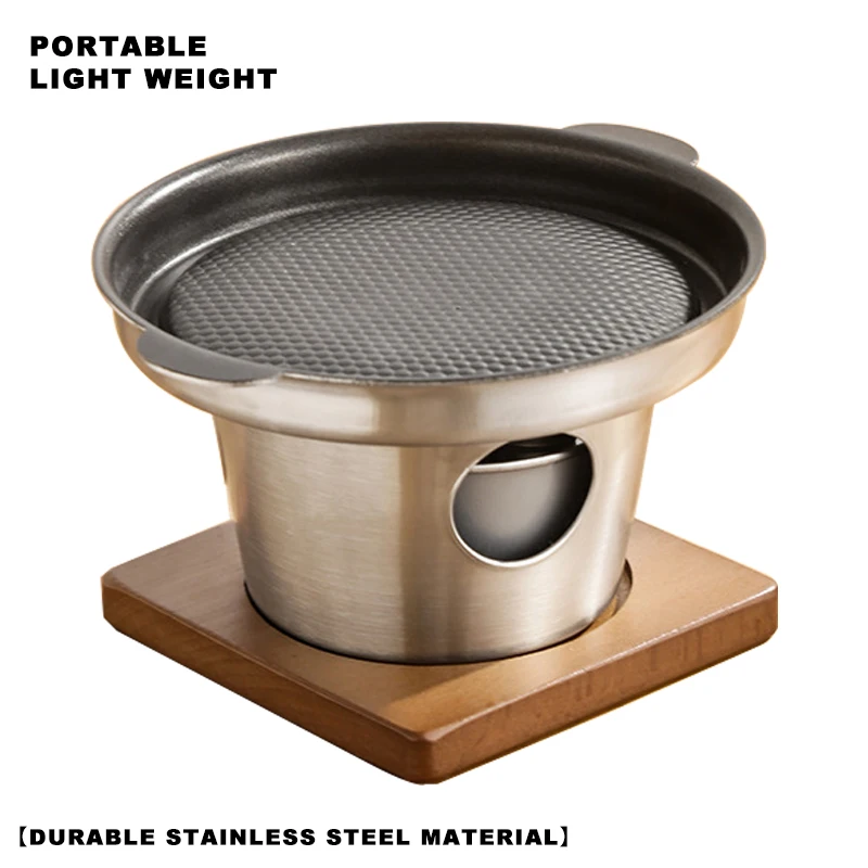 Mini Alcohol Stove Burner Portable Efficient Stainless Steel Fondue Burner with camping