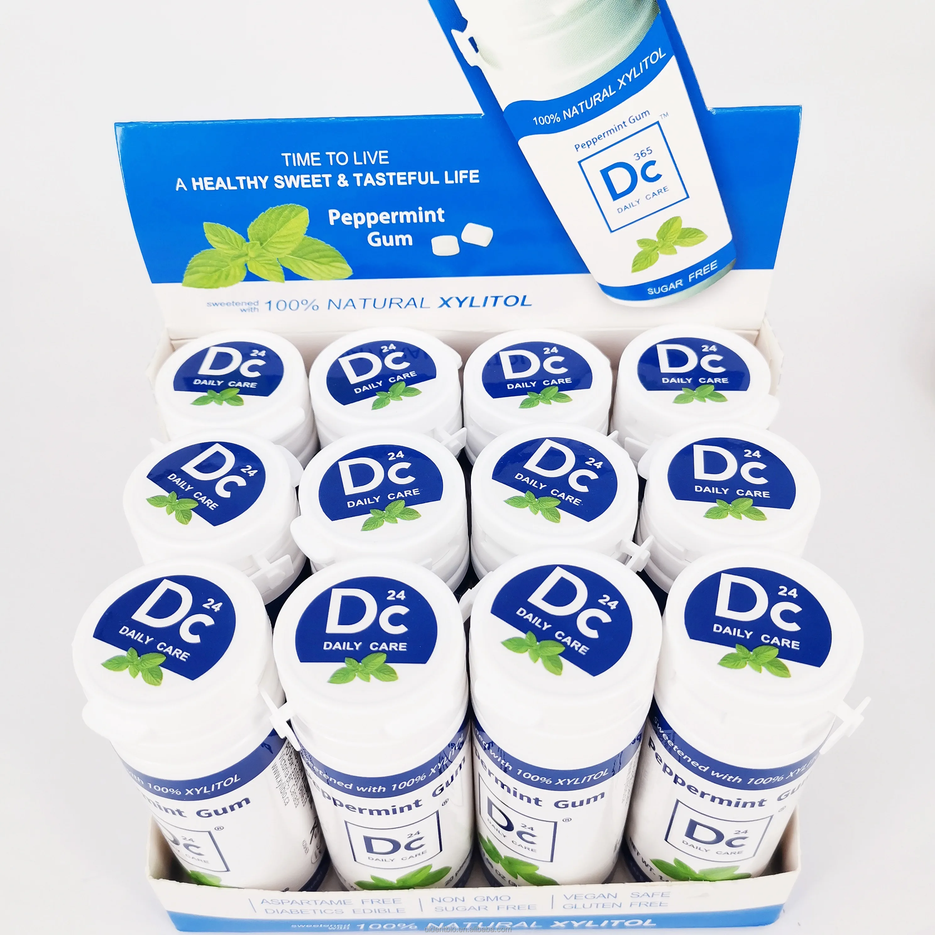 100% xylitol tube chewing gum DC24 brand sugar free Kosher chewing gum