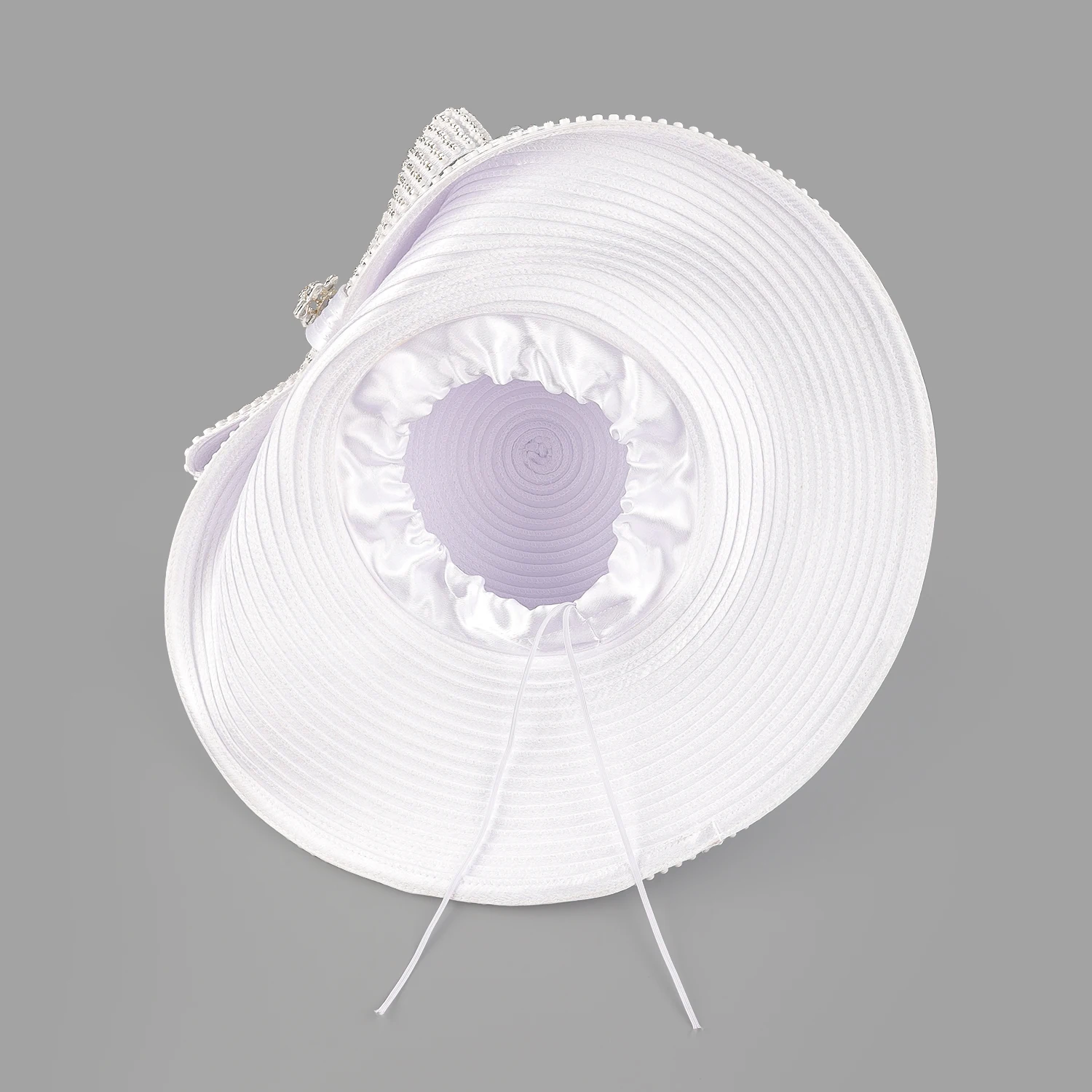 Most Popular Charming Diamond Fascinator Hat Elegant Versatile Cloth Church Hat Big Formal Hat for Women Dance Party Decoration