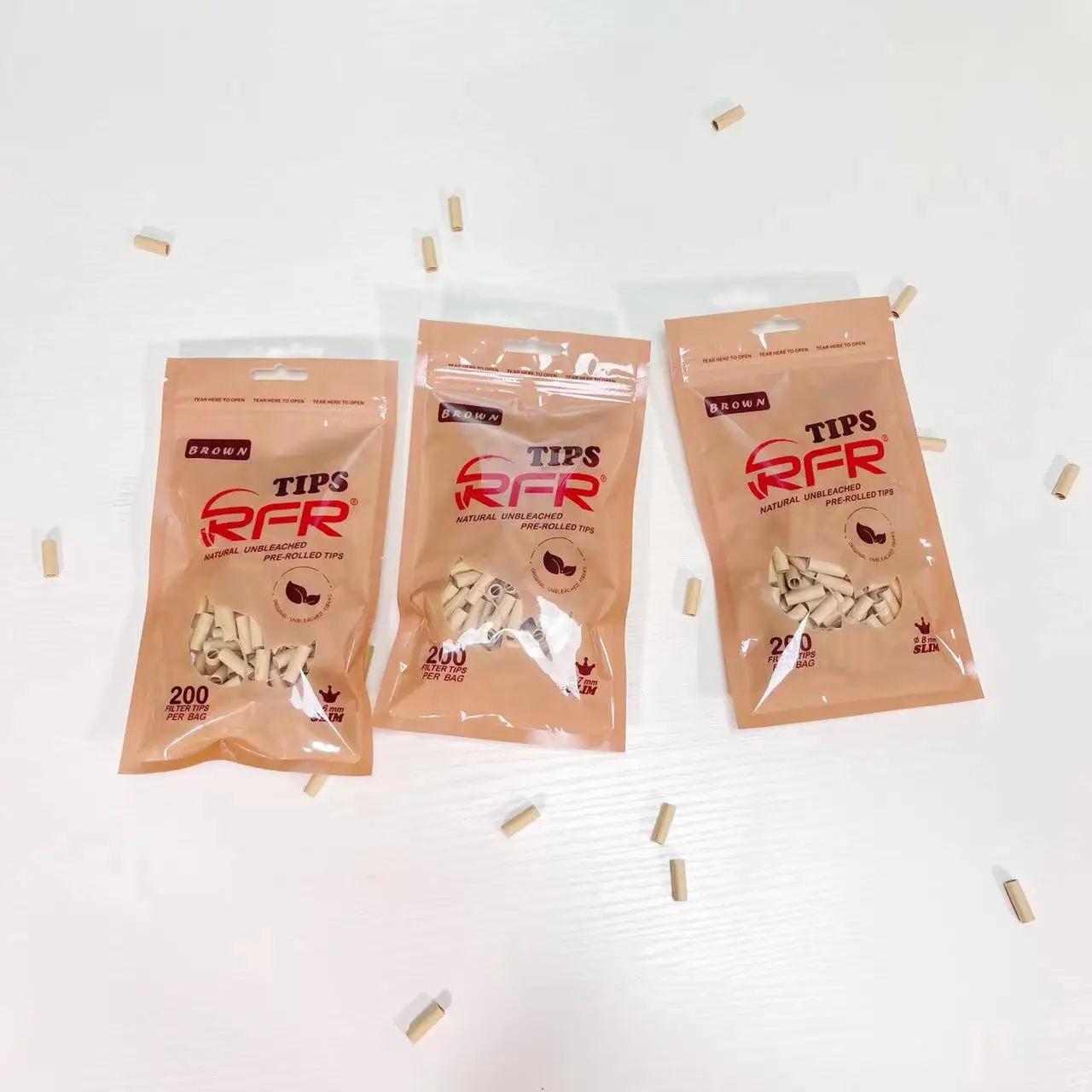 RFR Brown Filter Tips in Various Sizes Can Custom Packaging for Cigarette Smoking Paper Roll and Rolling Papers
