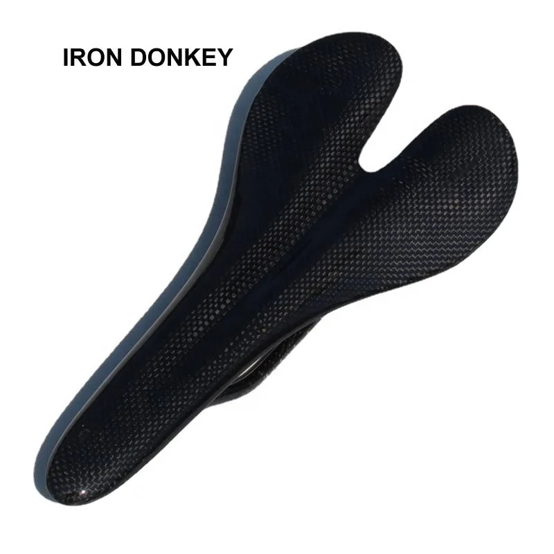 IRONDONKEY All-Weather Leather Bike Seat Soft Non-Standard Mountain Road Bicycle Saddle Hollow Design Carbon Fiber Cushion