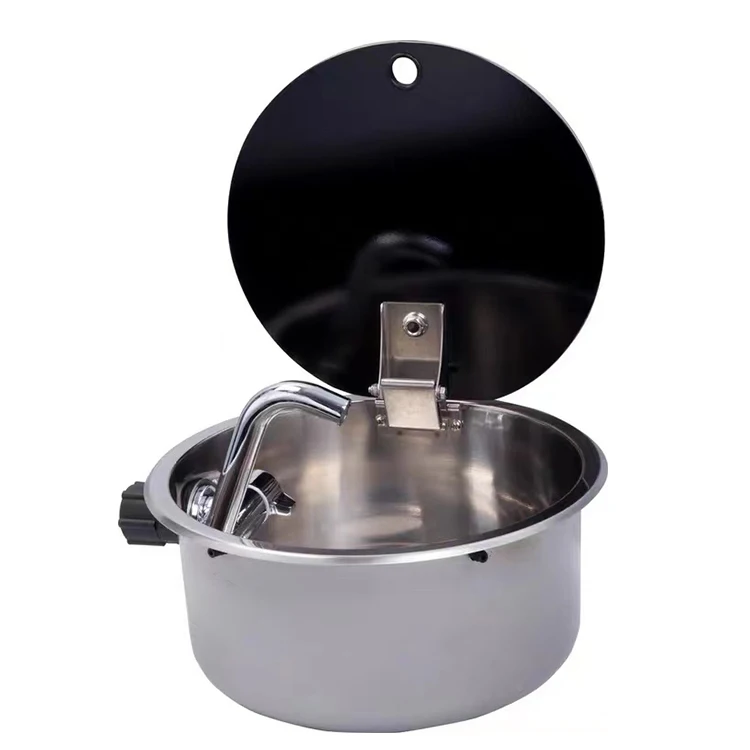 Single Bowl With Toughened Glass Stainless Steel Camper Motorhome Portable Caravan Rv Kitchen Sink