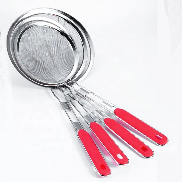 Filter Scoop Multi-functional Kitchen Strainer  Oil Mesh Colander Stainless Steel Skimmer Mesh Strainer