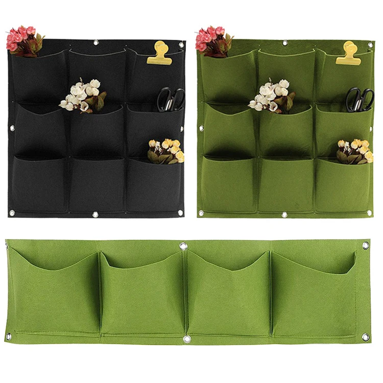 green black colors flower garden non woven plant growing bags /hanging planting grow bag