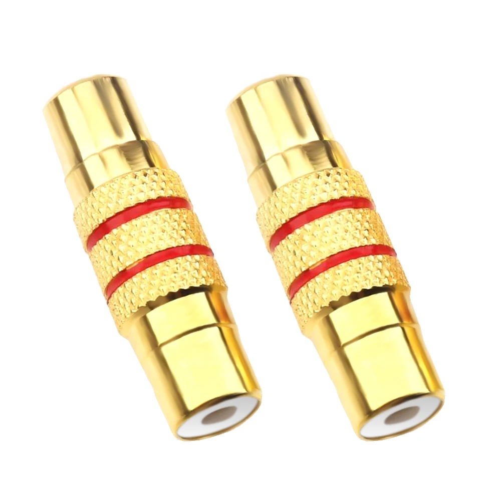
1 RCA Coupler Adapter Female to Female Connector for Subwoofer Speaker Signals between Camera DVD Recorder Game Machine TV 