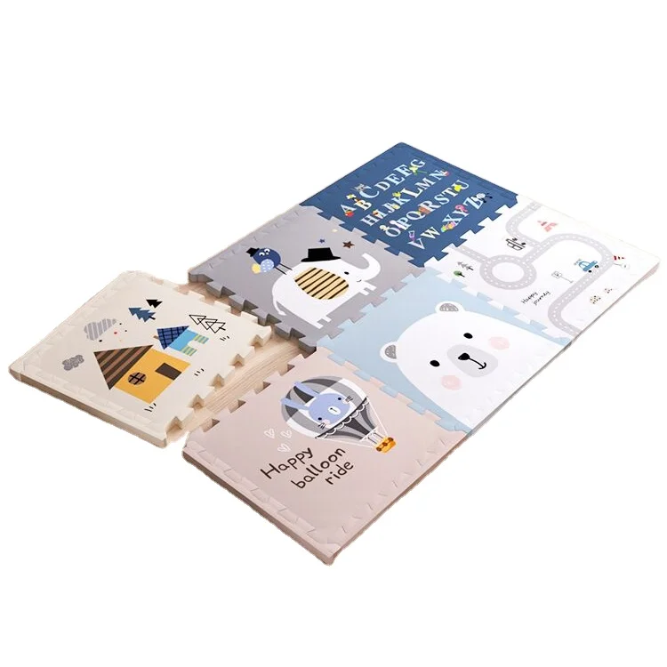 Modern Soft Kids Mat Puzzle Cartoon Animal Puzzle Mats Non Toxic Foam Play Mat