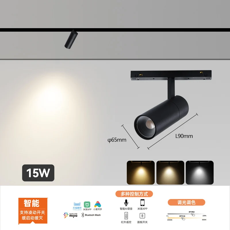 Magnetic Track Light Rail System 10w 20w 30w 40w Spotlight for Commercial Project Rephon
