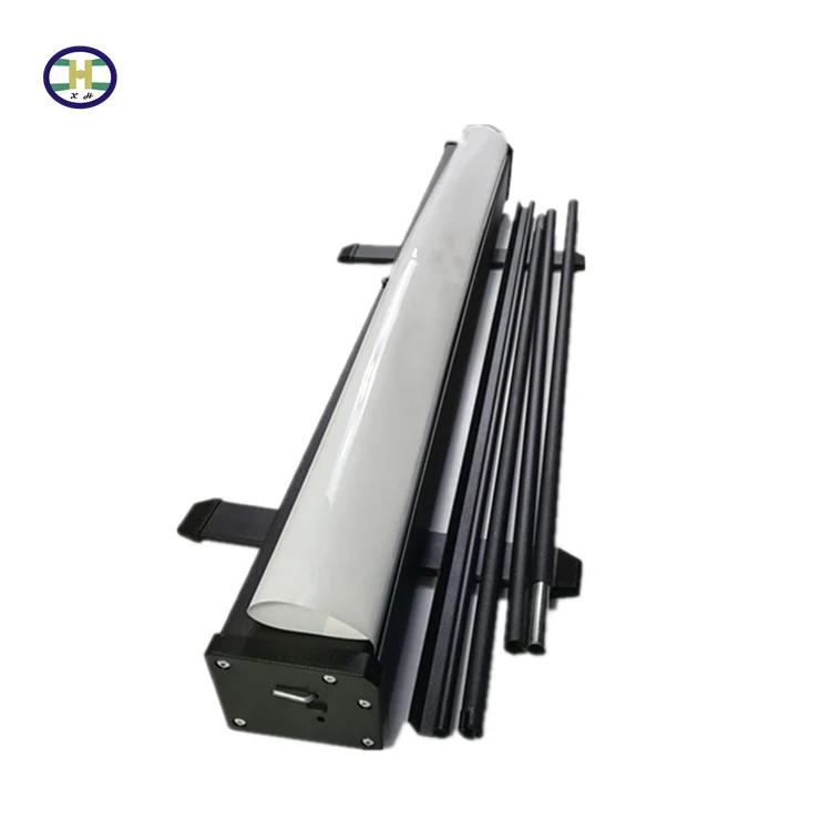 Hot selling poster banner roller shutter display rack silver luxury telescopic roller shutter display rack logo display rack