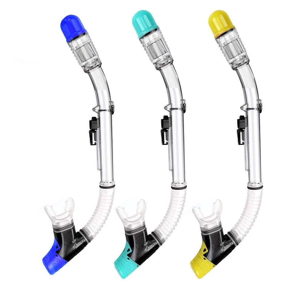 2021 Latest Waterproof Left Side Silicone Disposable Folding Sea Snorkel Tube For Diving