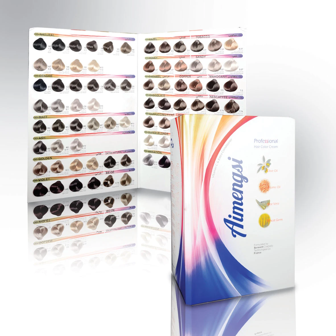 OEM Hair Color Chart Book Professional Fashion Color Shades Swatch And Cover hair color chart palette for salon use