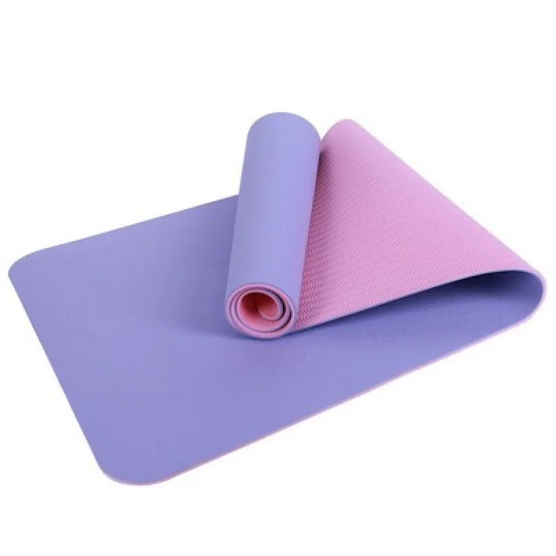  Home Exercise Gym anti-slip 6mm double layer tpe yoga mat custom logo eco friendly non slipTpe Yoga