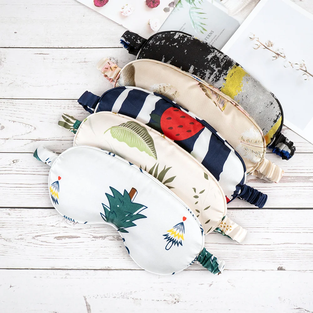 Customized Logo 100% Real Natural Mulberry Sleep Eye Mask Printed Silk Eye Mask