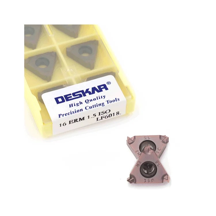 DESKAR 16 ERM 1.5 ISO LF6018 Indexable Tungsten Carbide Threading Lathe Inserts for Threaded Lathe Holder