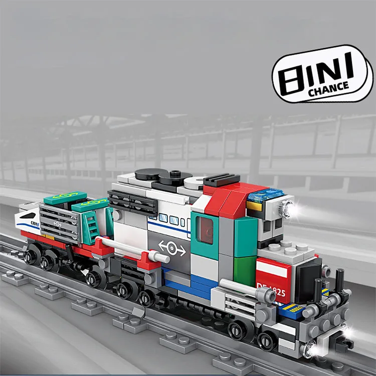 2024 Sticks building blocks Plastic Assembly blocks for Kids  Urban freight locomotive Accept Custom logo and package