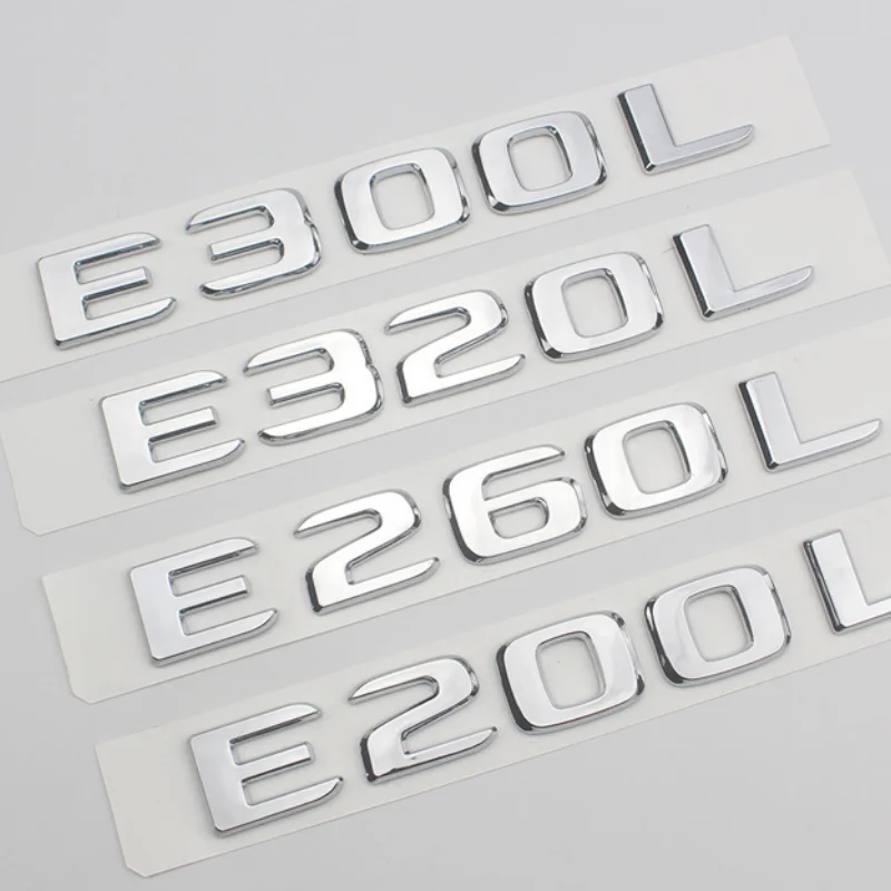 3D ABS auto emblem Car Rear Trunk C200 C260 C300 C320 E200 E260 E300 E320 Letters Number badge Sticker For Benz