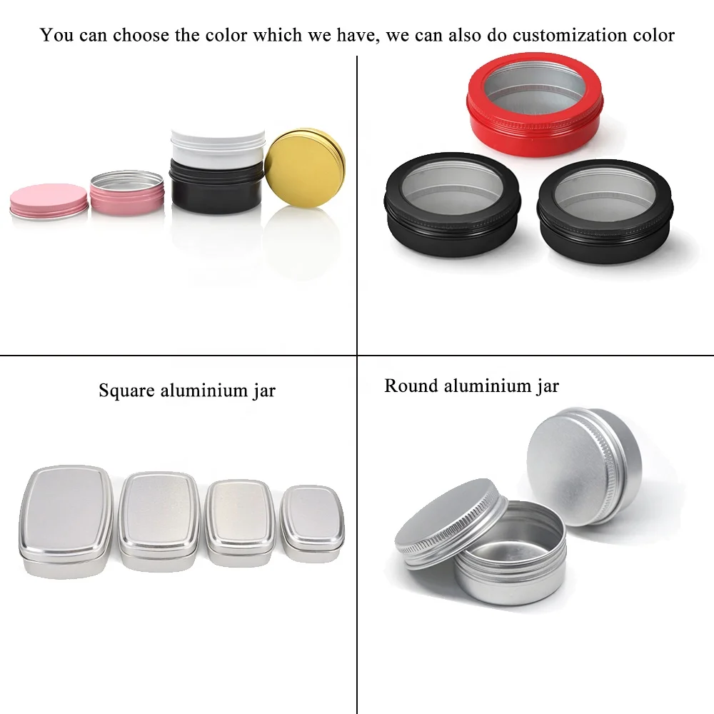 Wholesales Metal Scented Tea Jar 30ml 50g 60g Empty Round Aluminum Spices Herbs Tin Can