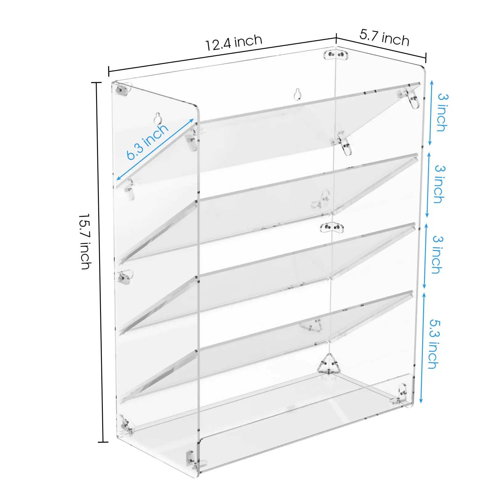 Wall Mount File Holder Organizer 5 Tier Vertical Wall Hanging Mail Document Organizer  Magazine Literature Rack with Flat Tray
