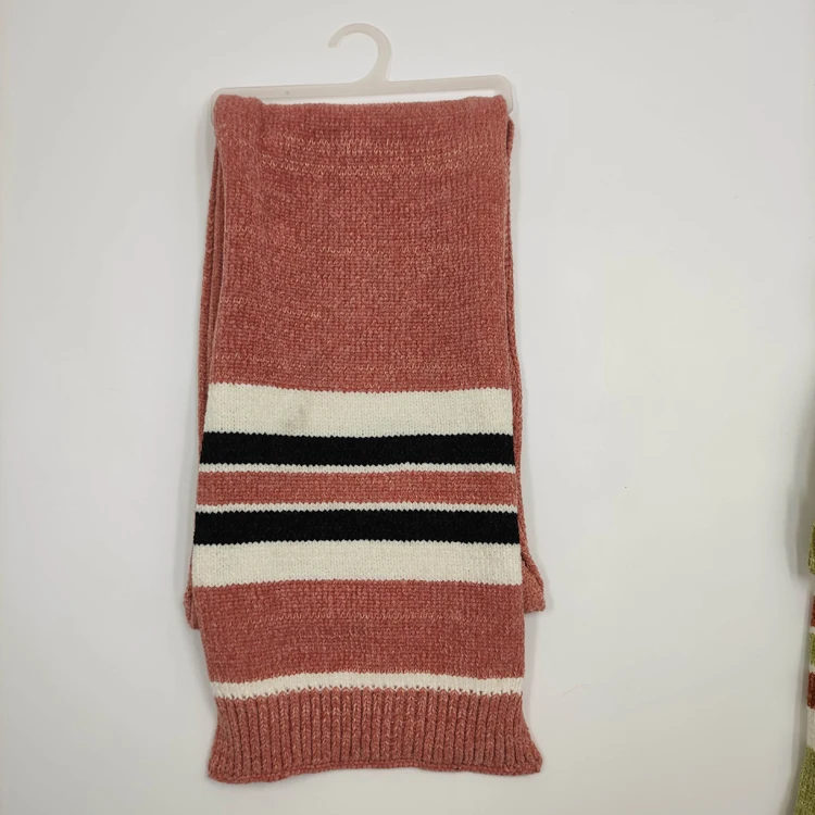 yarn dyed tip hat and scarf set neckerchief jacquard knitted hat stripe cotton neckerchief neckerchief scout custom