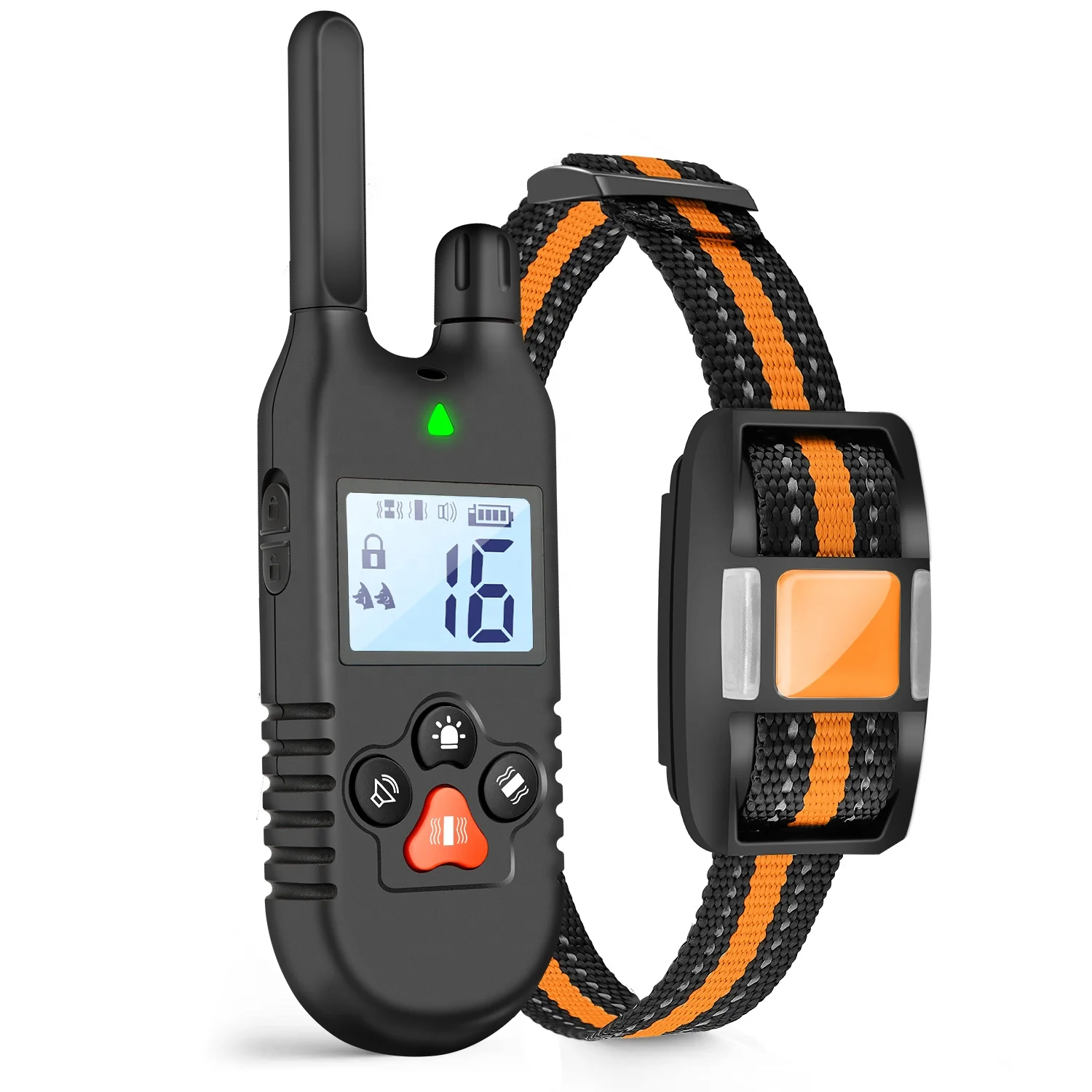 Newest Dog product popular reflective training hunting dog collars with 3200FT Remote Control for 2 Dogs