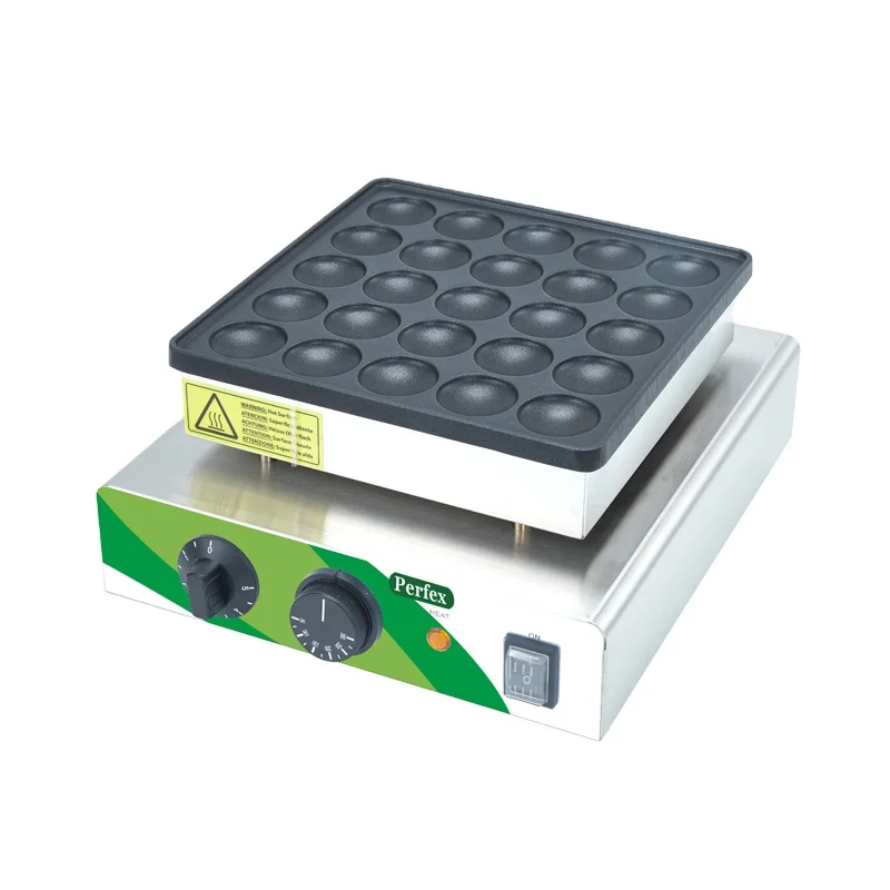 Mini pancake waffle maker round egg takoyaki maker bubble muffin machine dorayaki 25 holes aluminum plate small snack machine