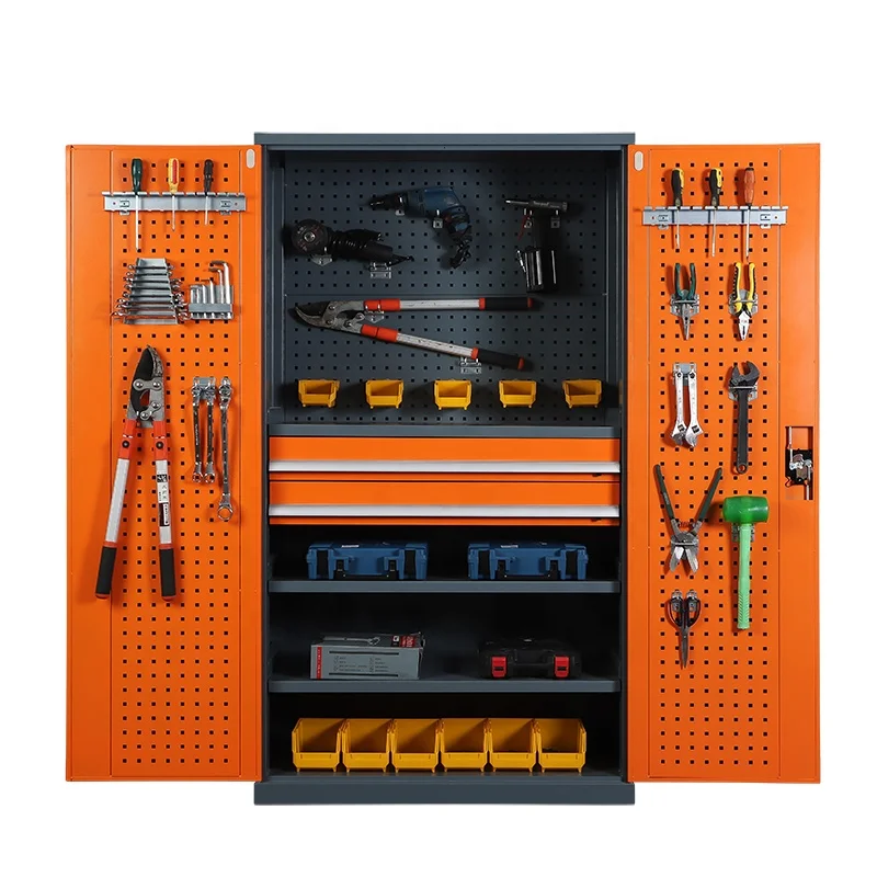 Heavy Duty 2-Door Metal Workshop Garage Storage Cabinet Customizable OEM Tool Cabinet