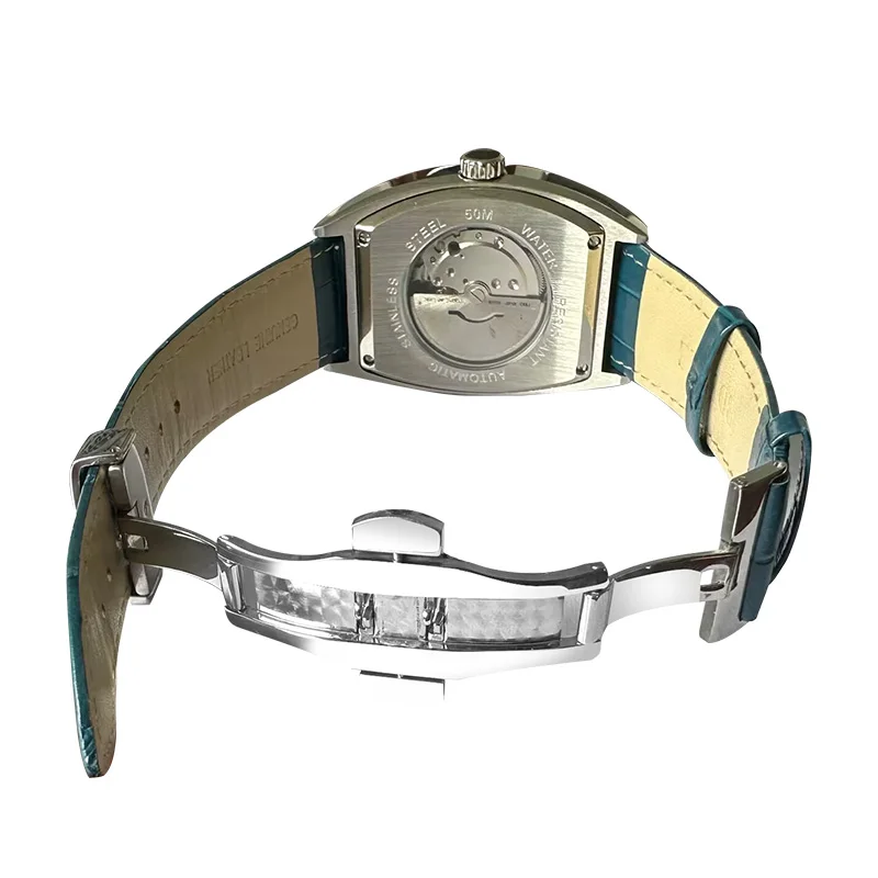 New arrival BOYZHE WL051 stainless steel case leather strap Japan citizen movement mechanical watch for men