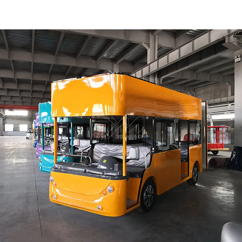 Factory sale tourism electric battery 17 seats open car audio entertainment